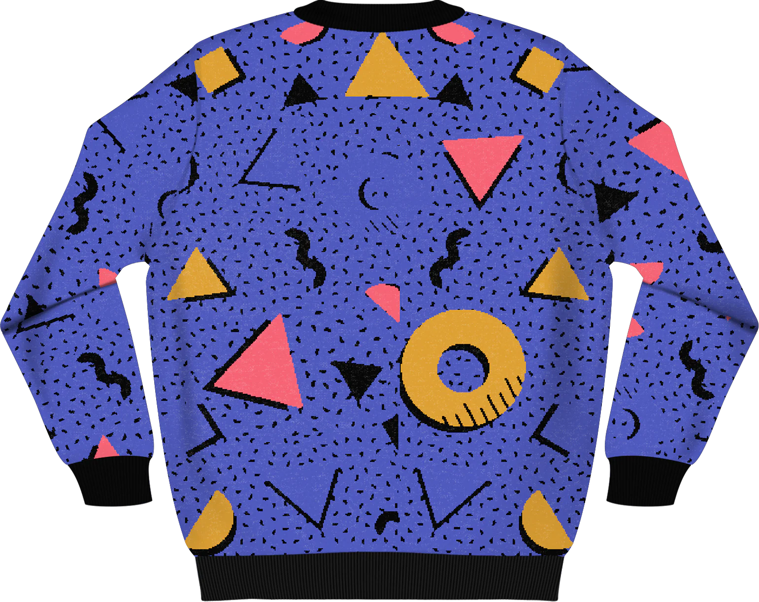 Retro Pattern Shapes Knitted Sweater - Image 3