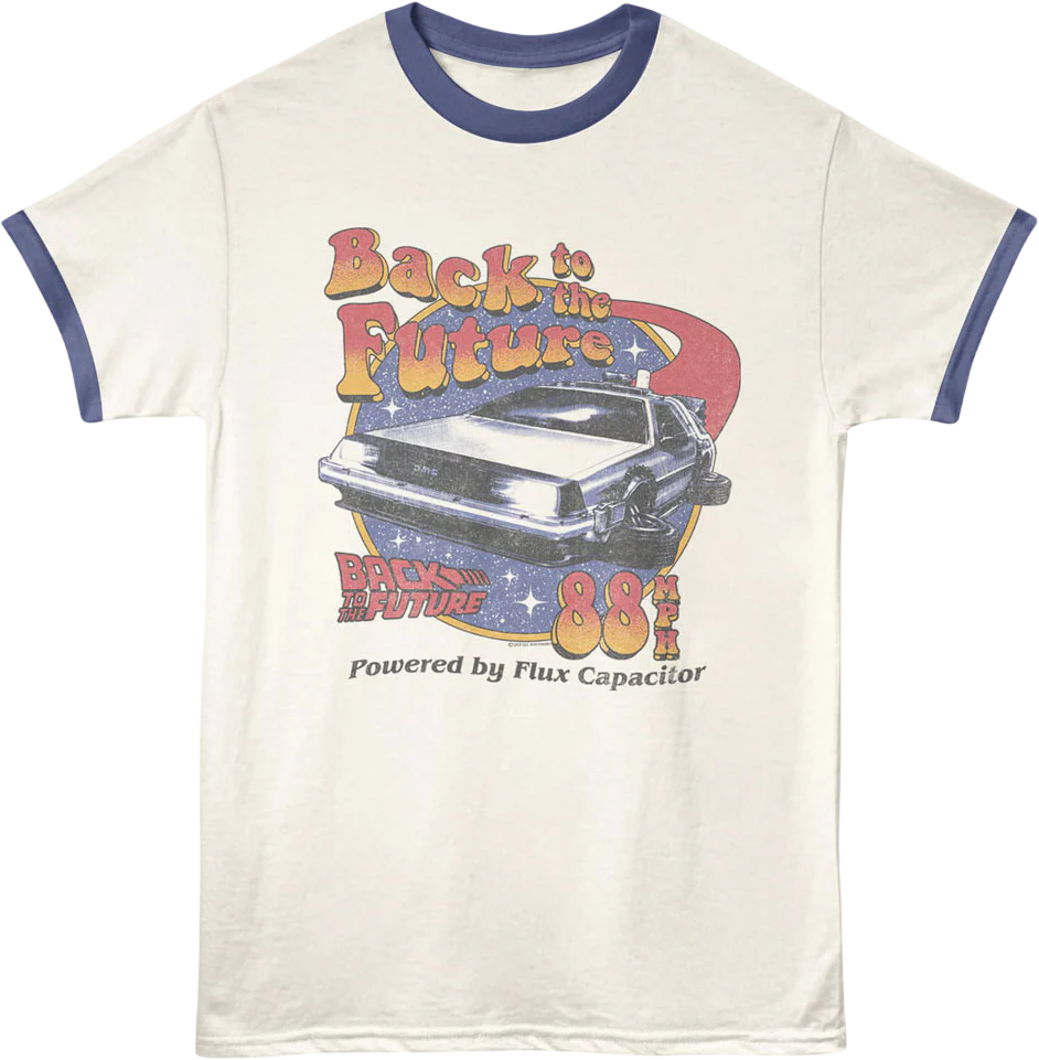 Retro Powered By Flux Capacitor Back To The Future Ringer Shirt