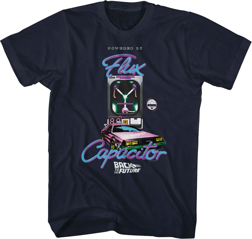 Retro Powered By Flux Capacitor Back To The Future T-Shirt