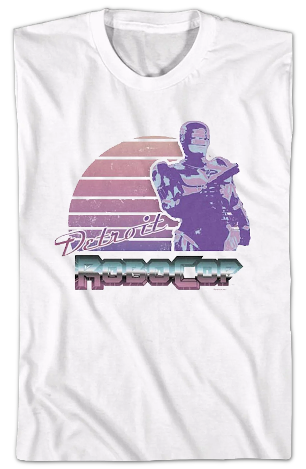 Retro Sunset Robocop T-Shirt - Image 2
