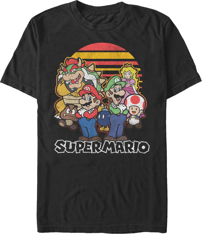 Retro Sunset Super Mario Bros. T-Shirt