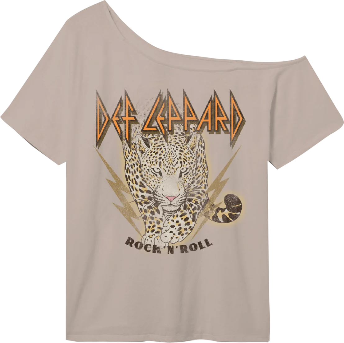 Rock 'N' Roll Def Leppard Off The Shoulder Shirt