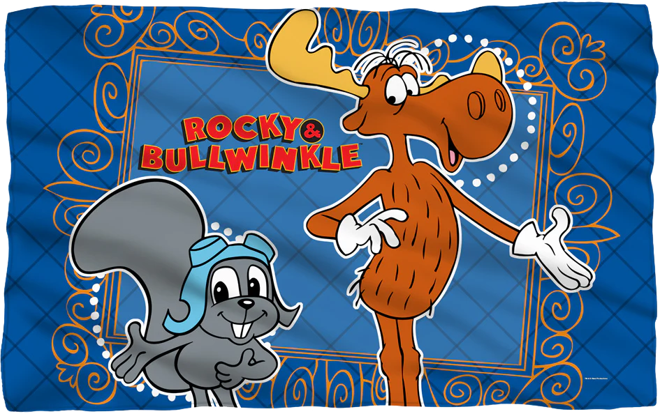 Rocky and Bullwinkle 36 x 58 Fleece Blanket