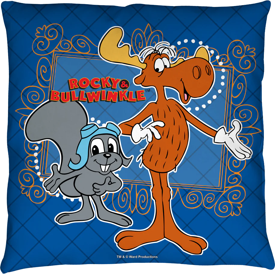 Rocky and Bullwinkle Throw Pillow