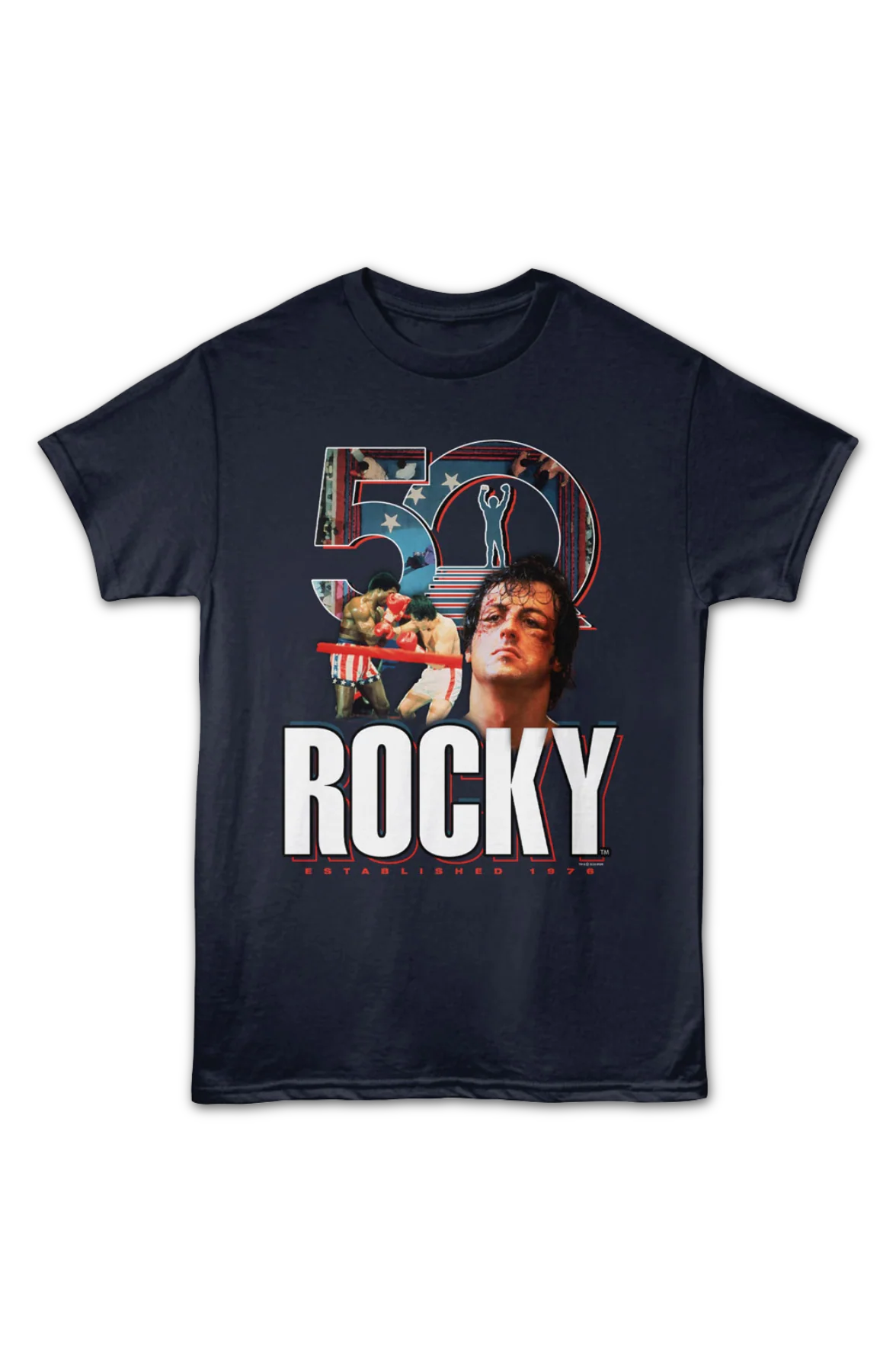 Rocky Balboa vs. Apollo Creed 50th Anniversary Rocky T-Shirt - Image 2