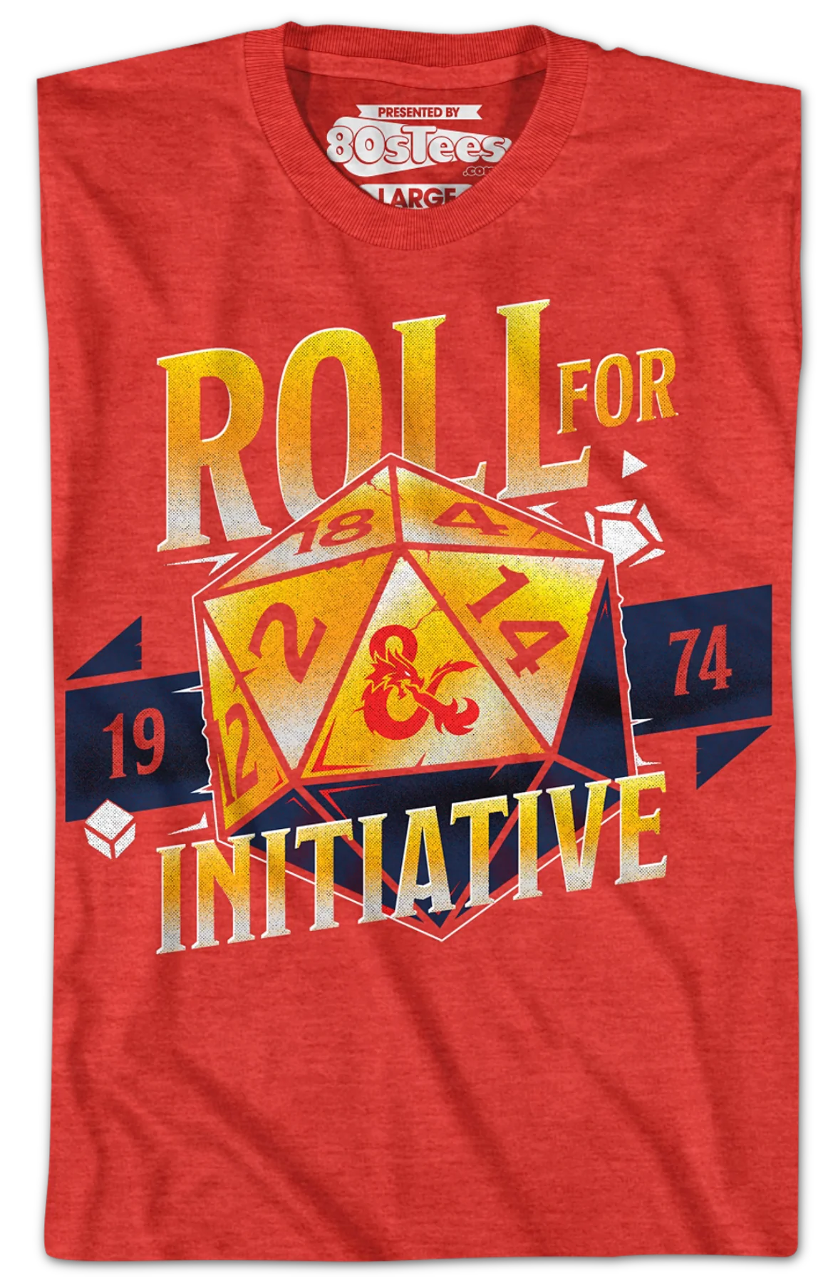 Roll For Initiative 1974 Dungeons & Dragons T-Shirt - Image 2