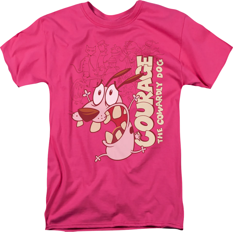 Running Scared Courage The Cowardly Dog T-Shirt