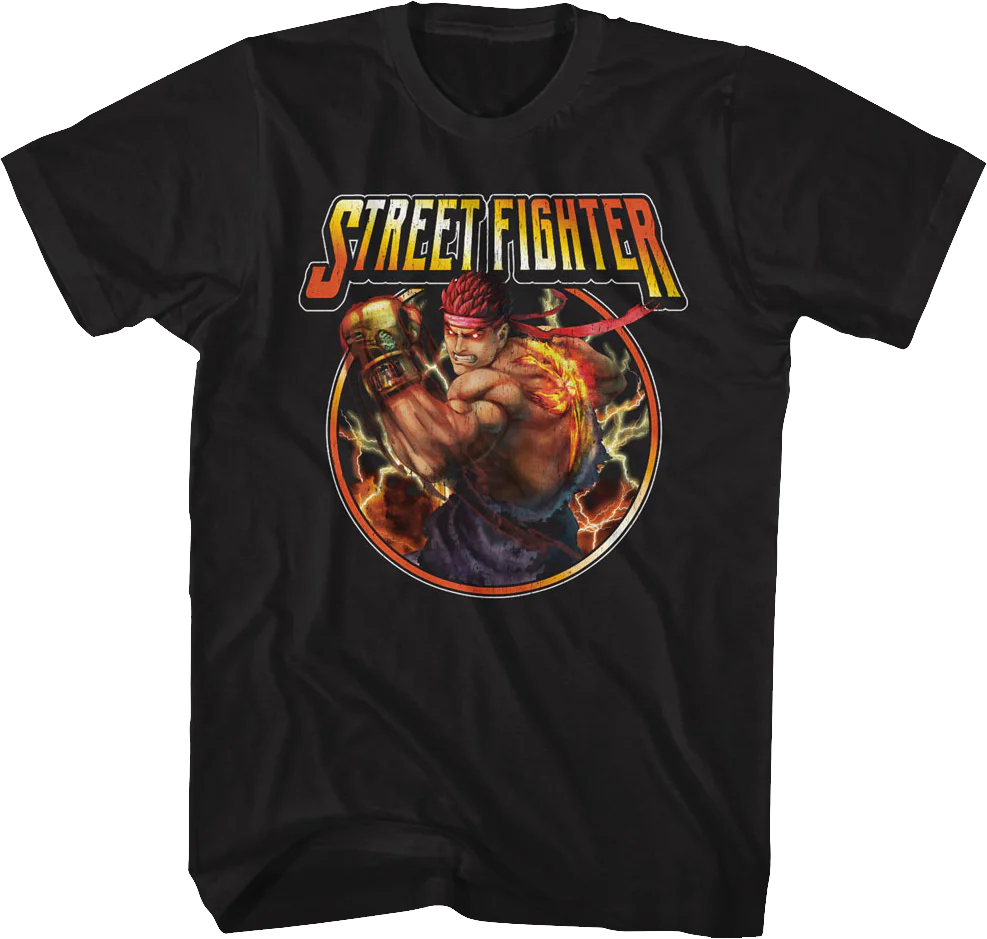 Ryu Lightning Bolts Street Fighter T-Shirt