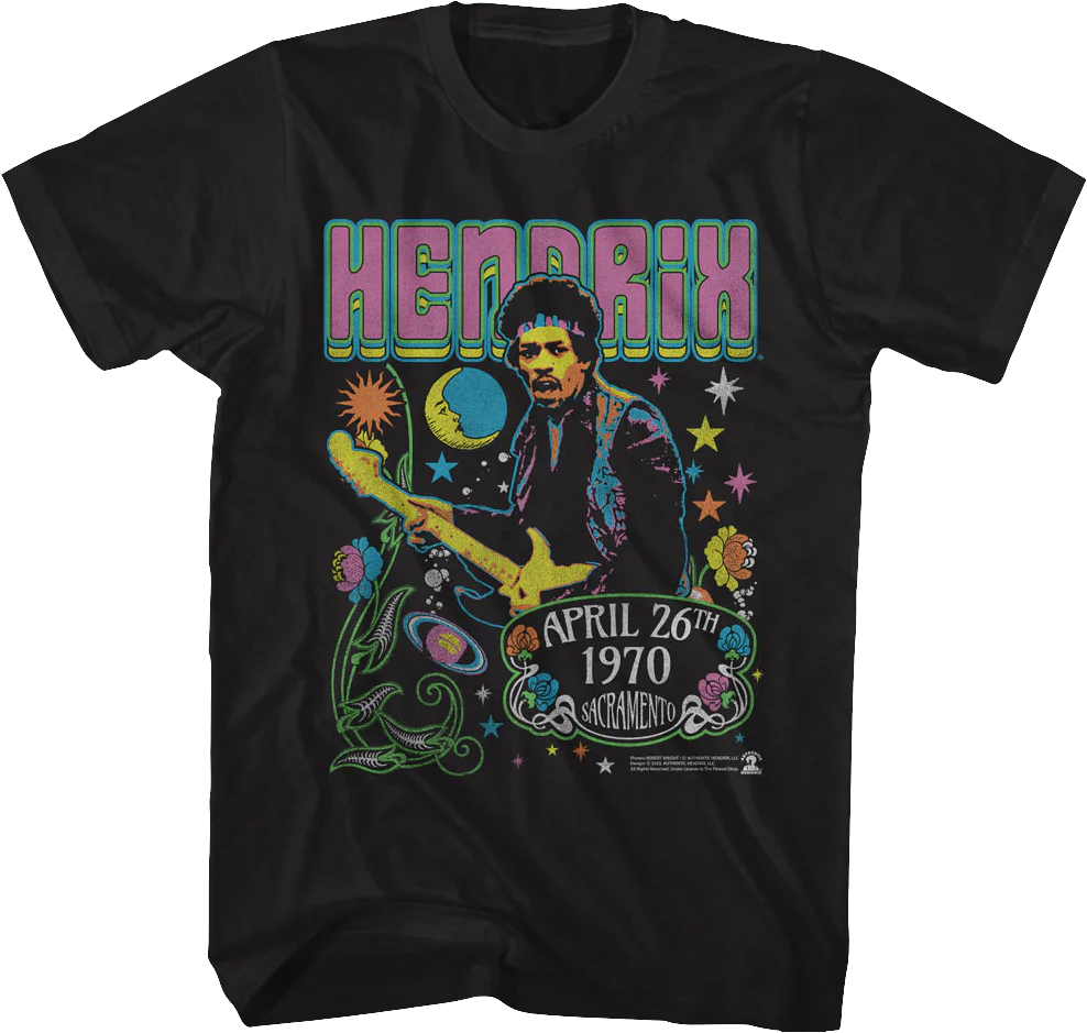 Sacramento 1970 Jimi Hendrix T-Shirt