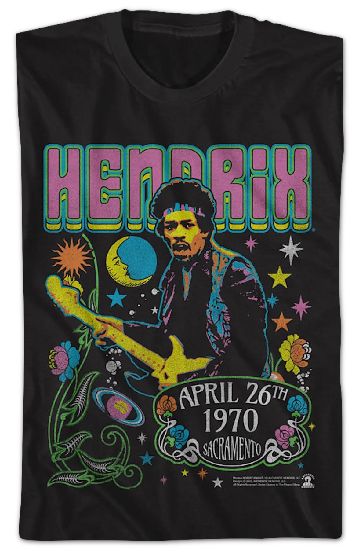 Sacramento 1970 Jimi Hendrix T-Shirt - Image 2