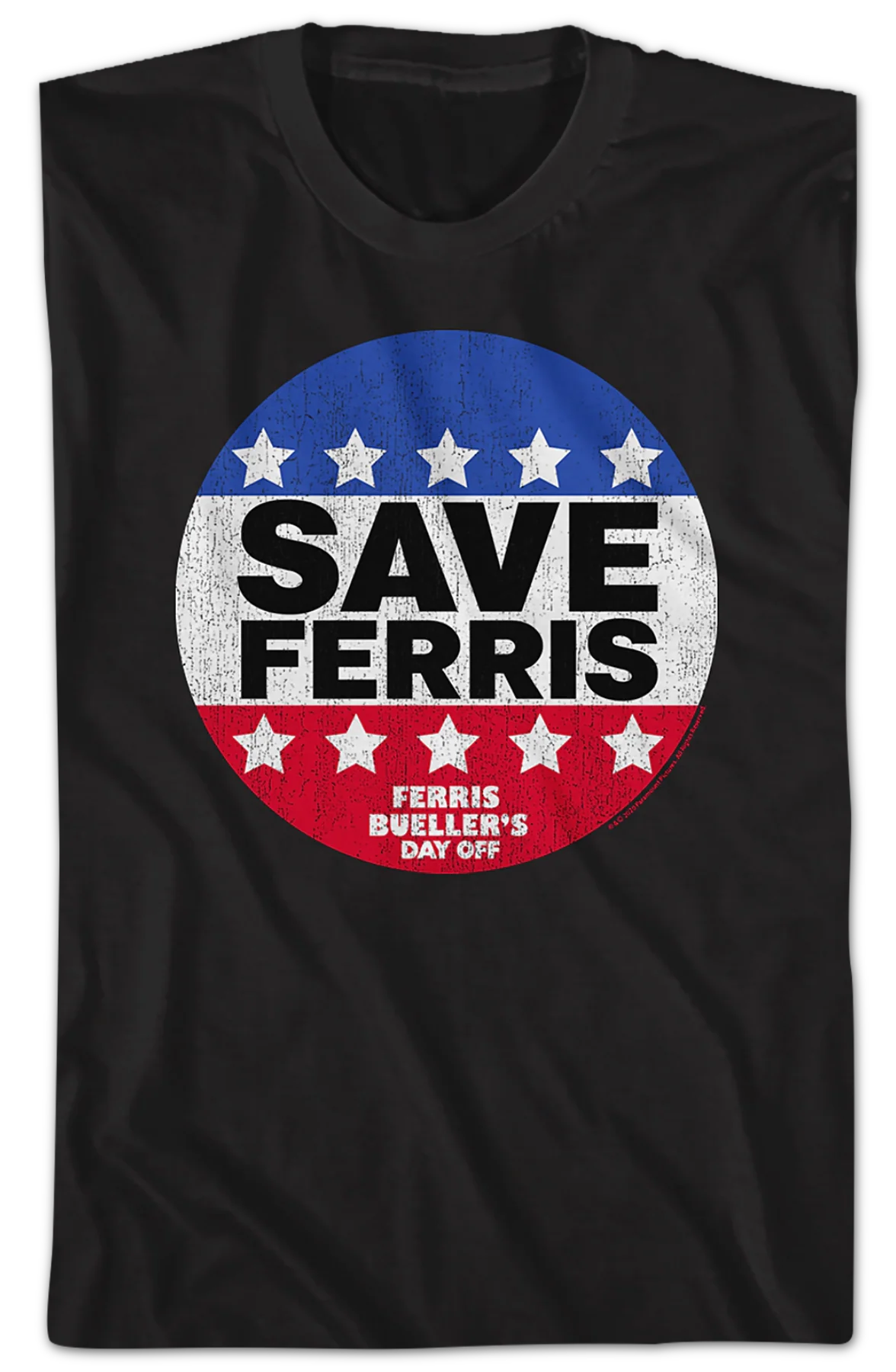 Save Ferris Campaign Button Ferris Bueller's Day Off T-Shirt - Image 2