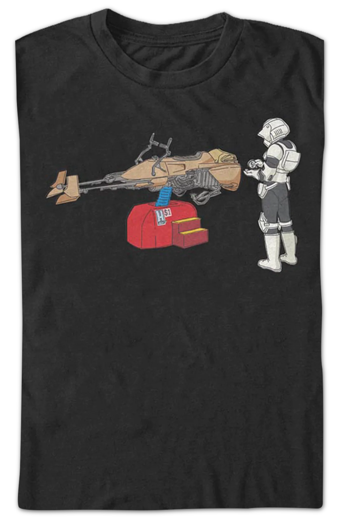 Scout Trooper Coin Operated Bike Ride Star Wars T-Shirt - Image 2
