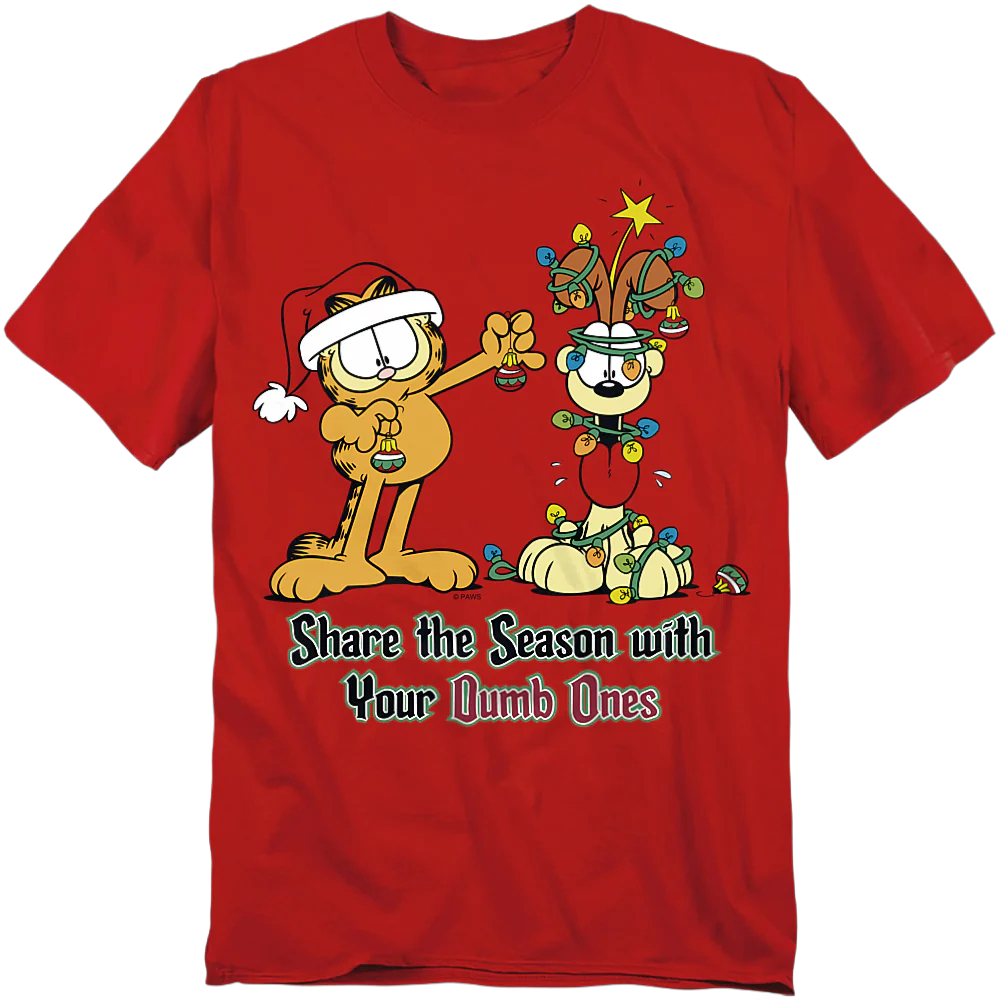 Share The Season With Your Dumb Ones Garfield T-Shirt - Image 2