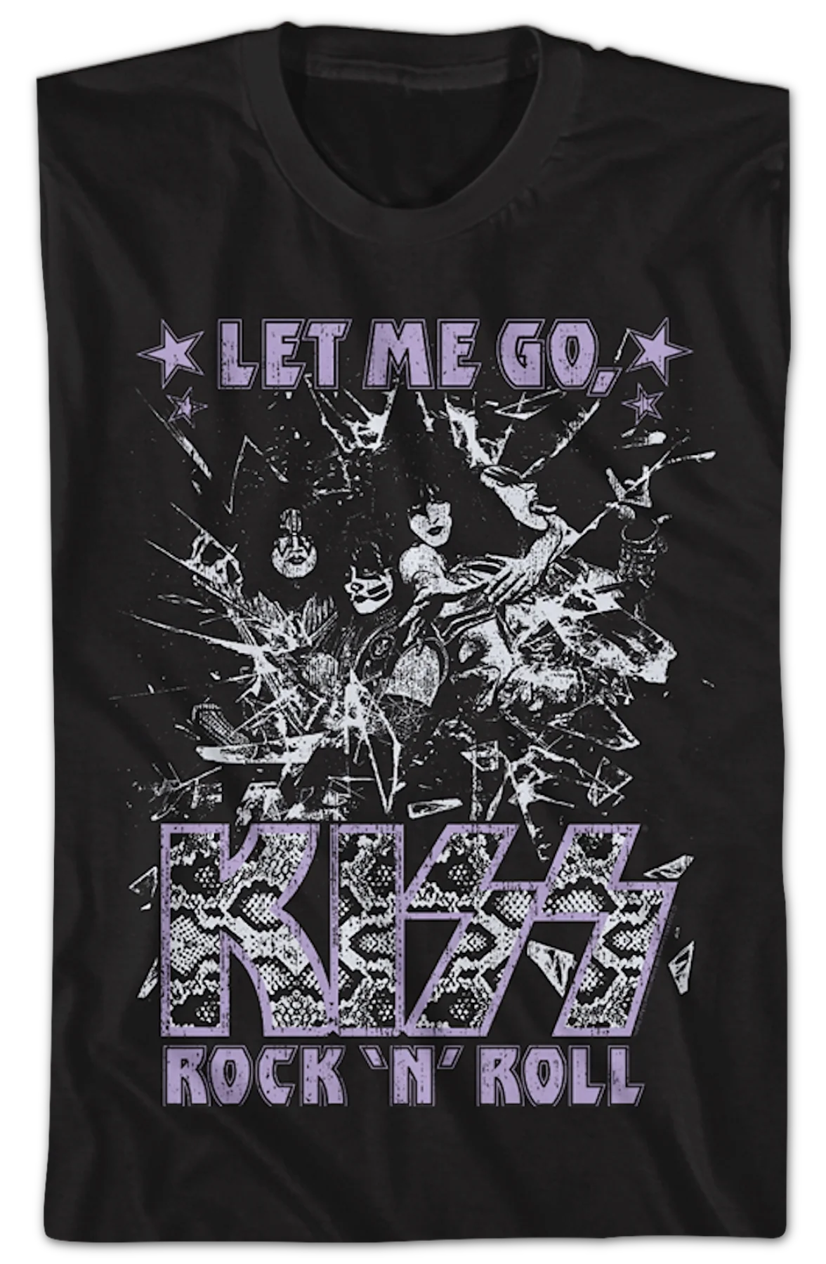 Shattered Let Me Go Rock 'N' Roll KISS T-Shirt - Image 2