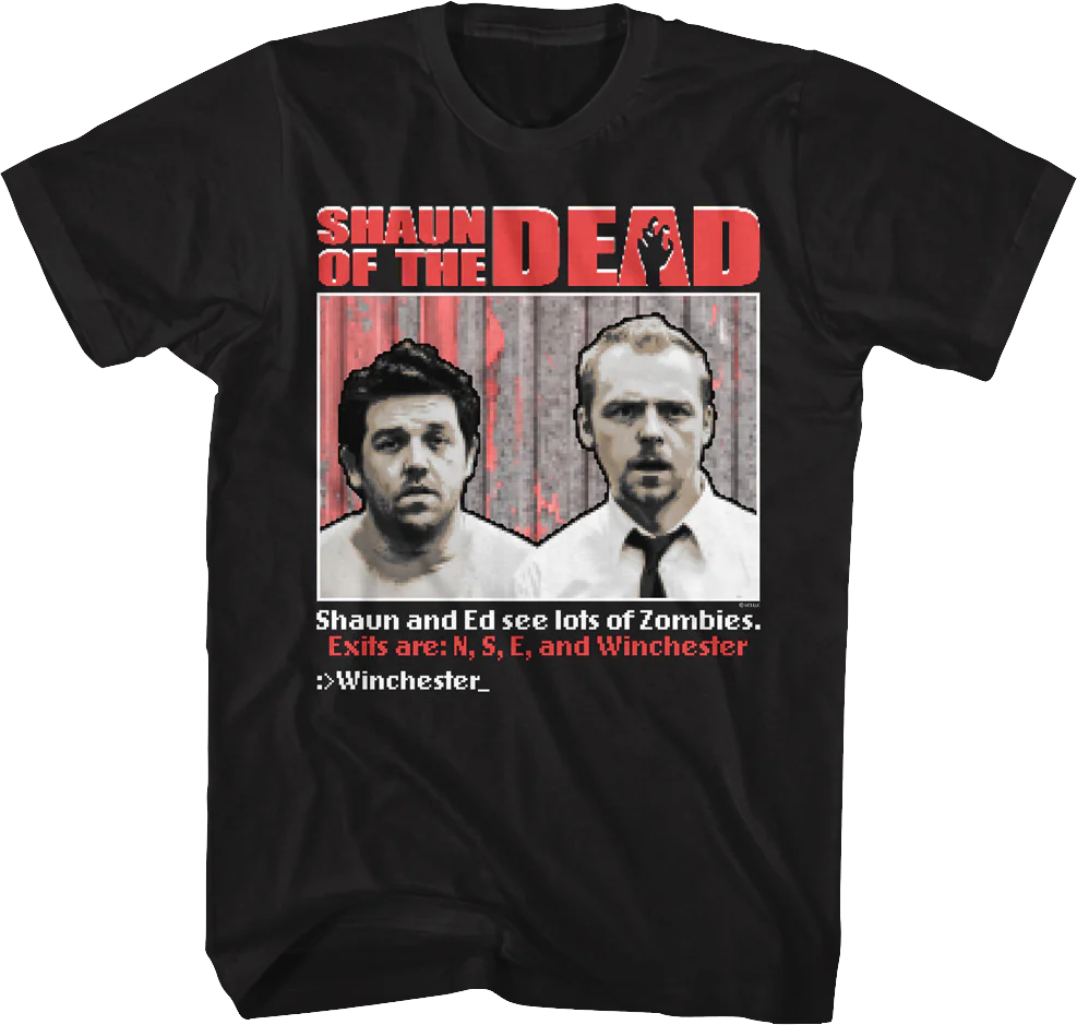 Shaun and Ed Game Faces Shaun of the Dead T-Shirt