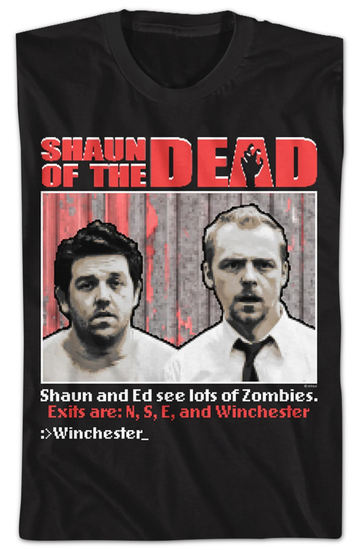 Shaun and Ed Game Faces Shaun of the Dead T-Shirt - Image 2