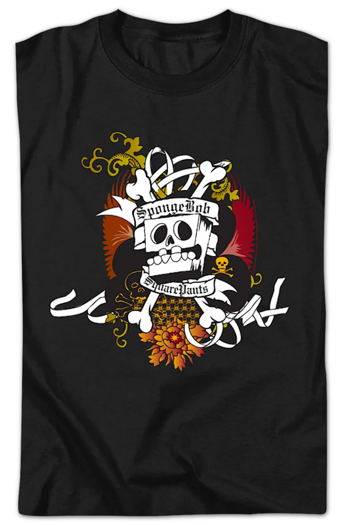 Skull And Crossbones SpongeBob SquarePants T-Shirt - Image 2