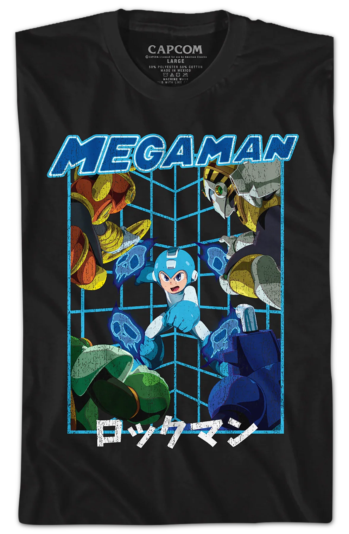 Skull Barrier Mega Man T-Shirt - Image 2