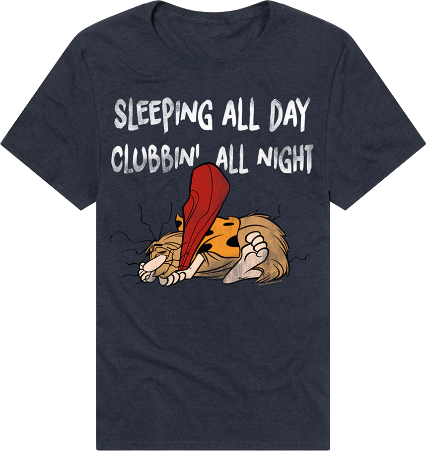 Sleeping All Day Clubbin' All Night Captain Caveman T-Shirt