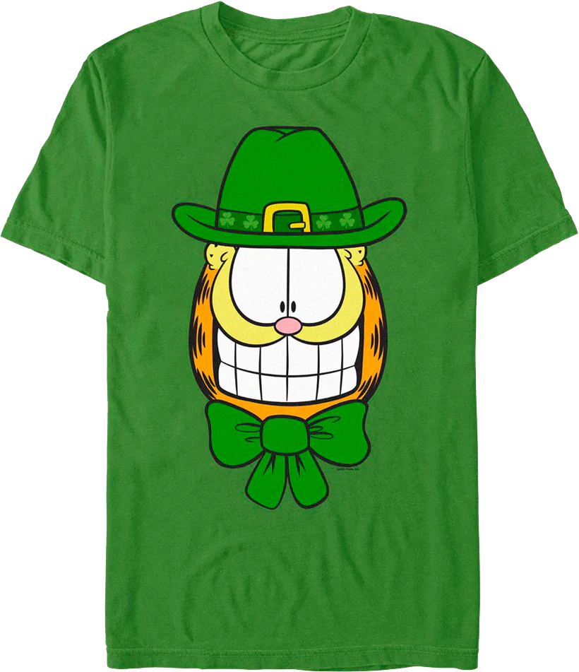 Smiling Leprechaun Garfield T-Shirt