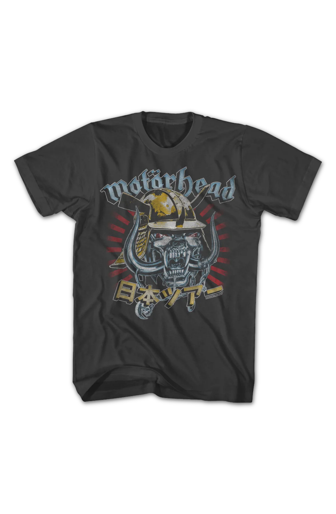 Snaggletooth Samurai Kabuto Helmet Motorhead T-Shirt - Image 2