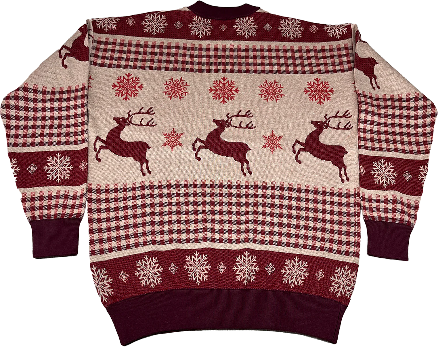 Snowflakes & Reindeer Knitted Christmas Sweater - Image 3