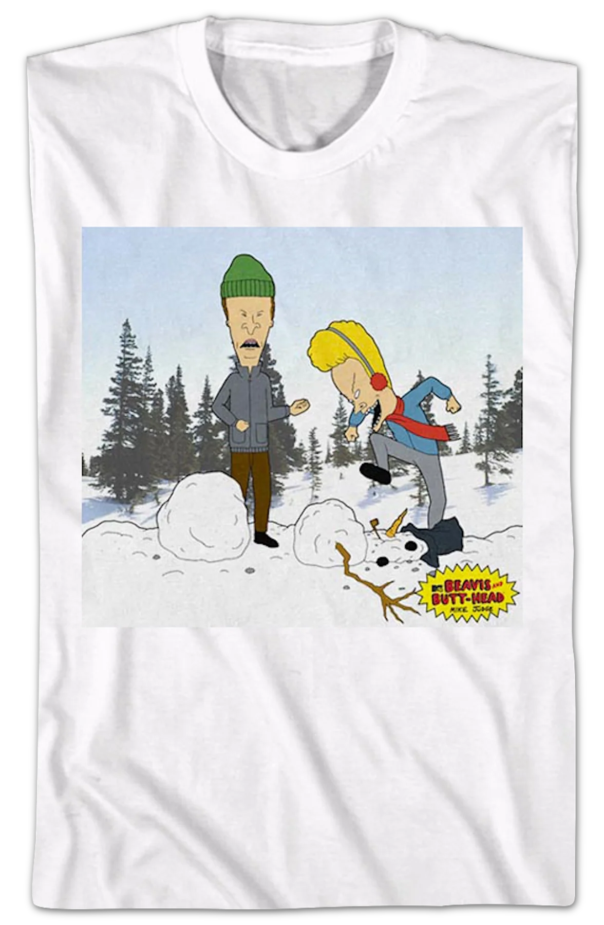 Snowman Beavis And Butt-Head T-Shirt - Image 2
