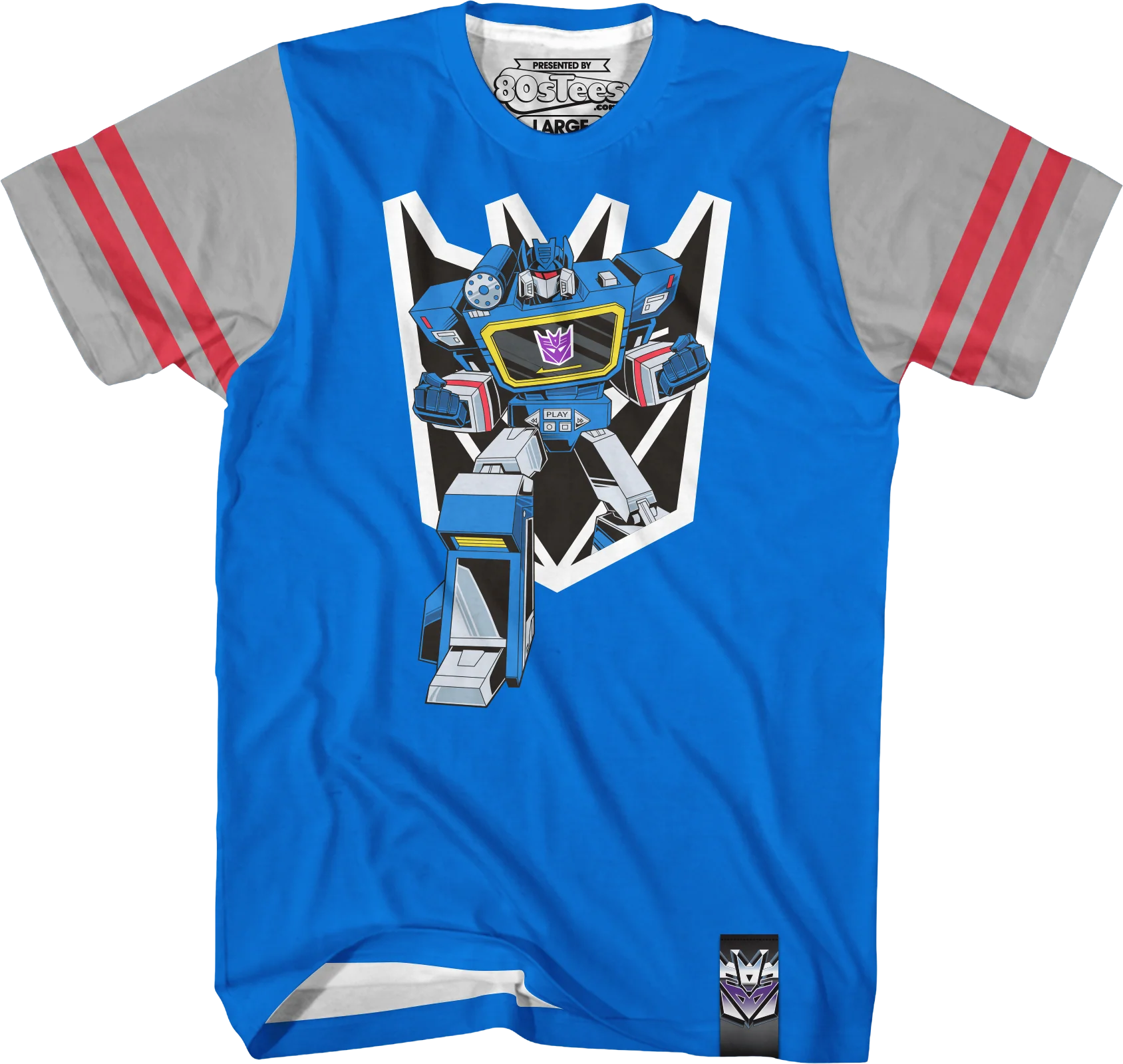 Soundwave Vintage Striped Sleeve Transformers T-Shirt