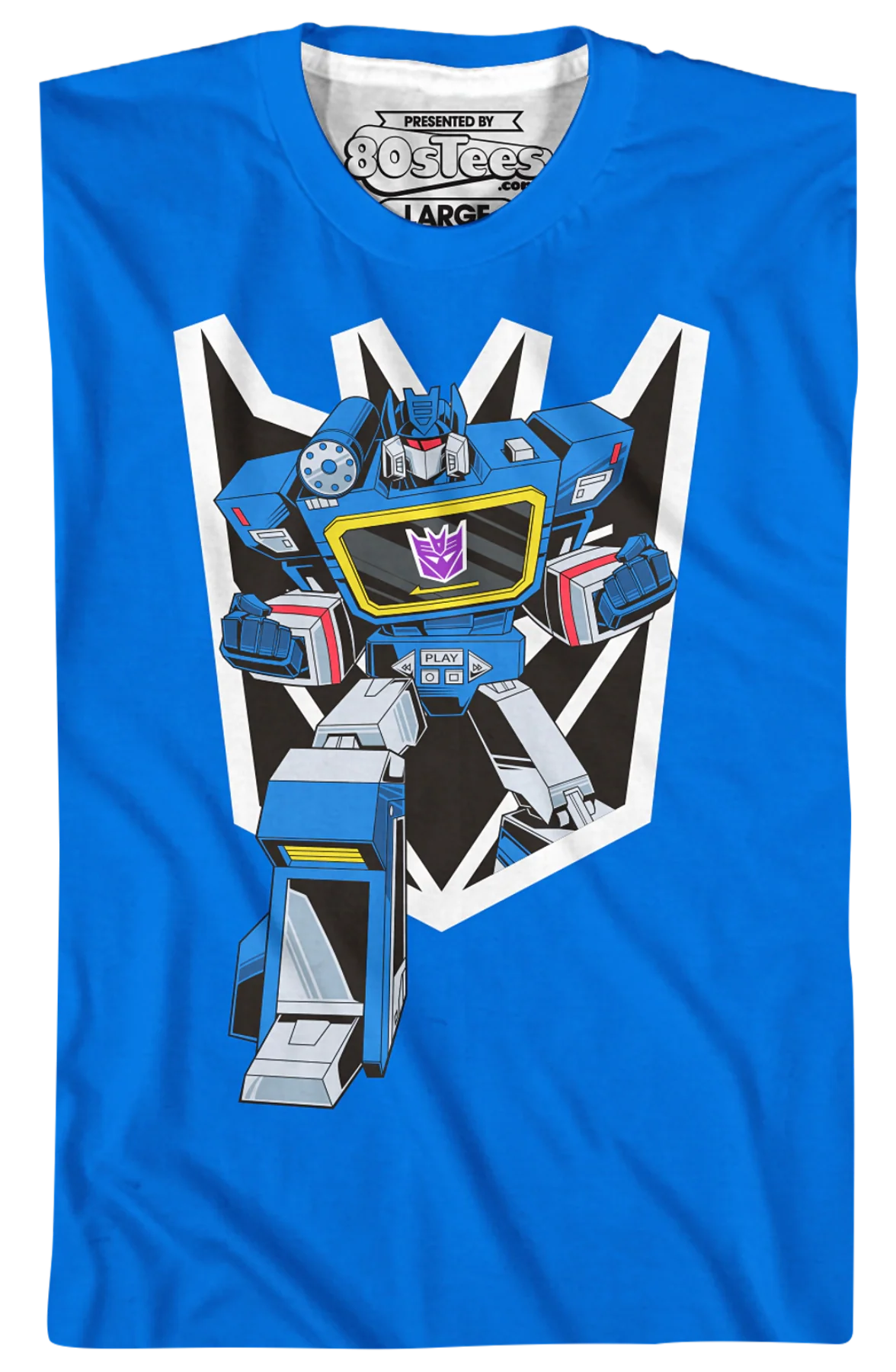 Soundwave Vintage Striped Sleeve Transformers T-Shirt - Image 2