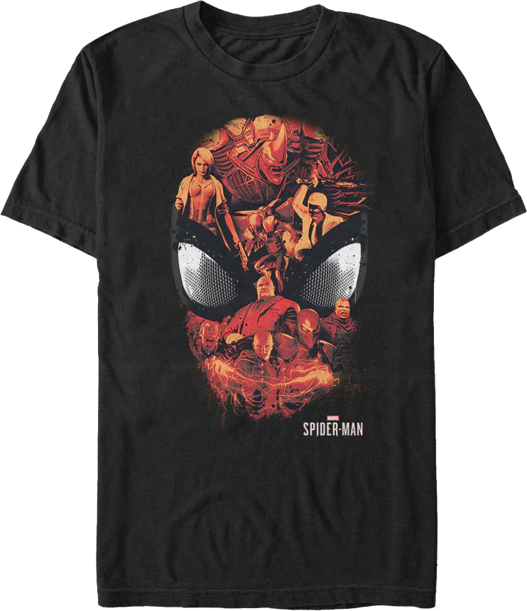 Spider-Man Villains Mask Marvel Comics T-Shirt
