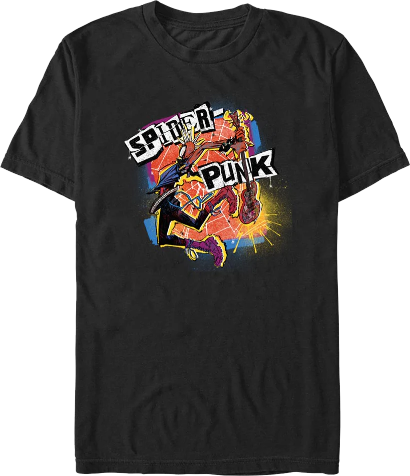 Spider-Punk Guitar Marvel Comics T-Shirt