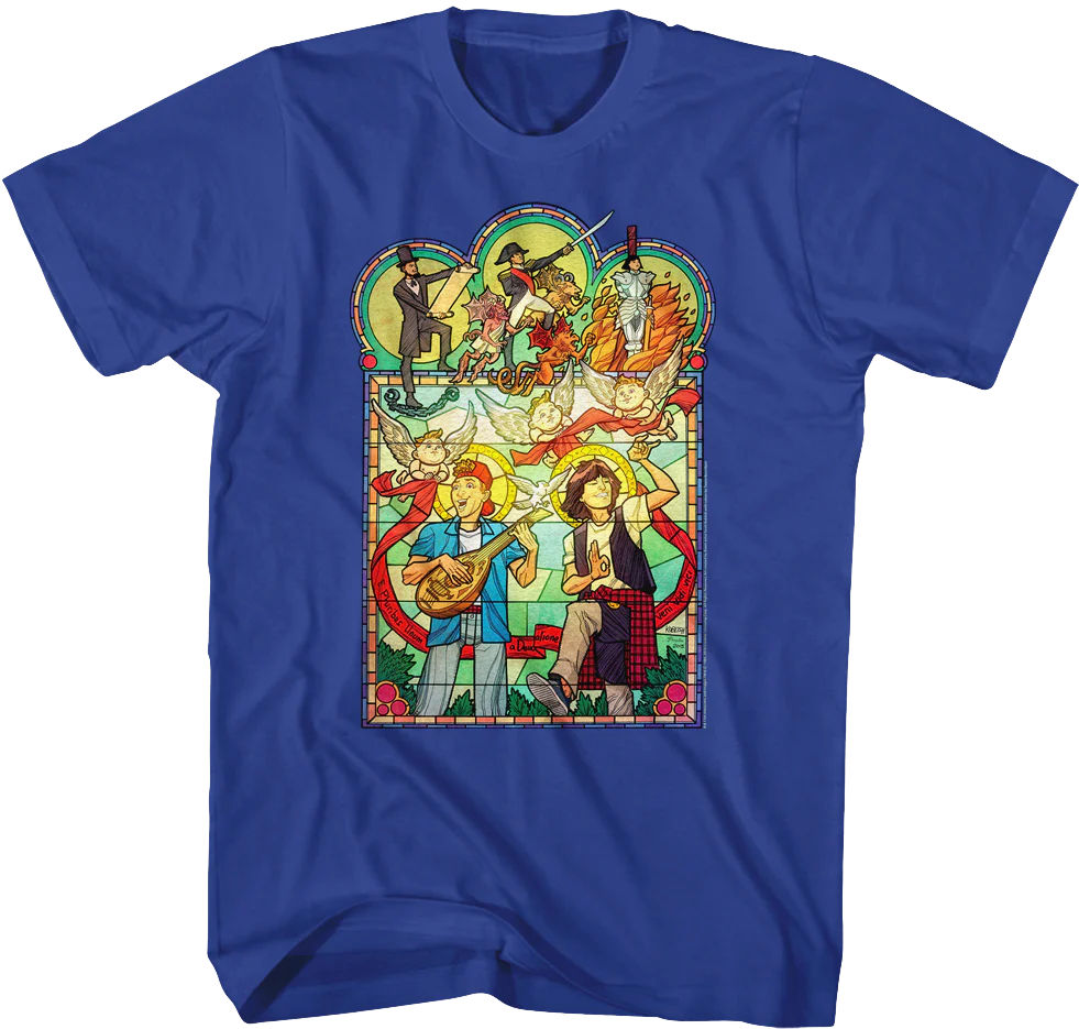 Stained Glass Bill and Ted's Excellent Adventure T-Shirt