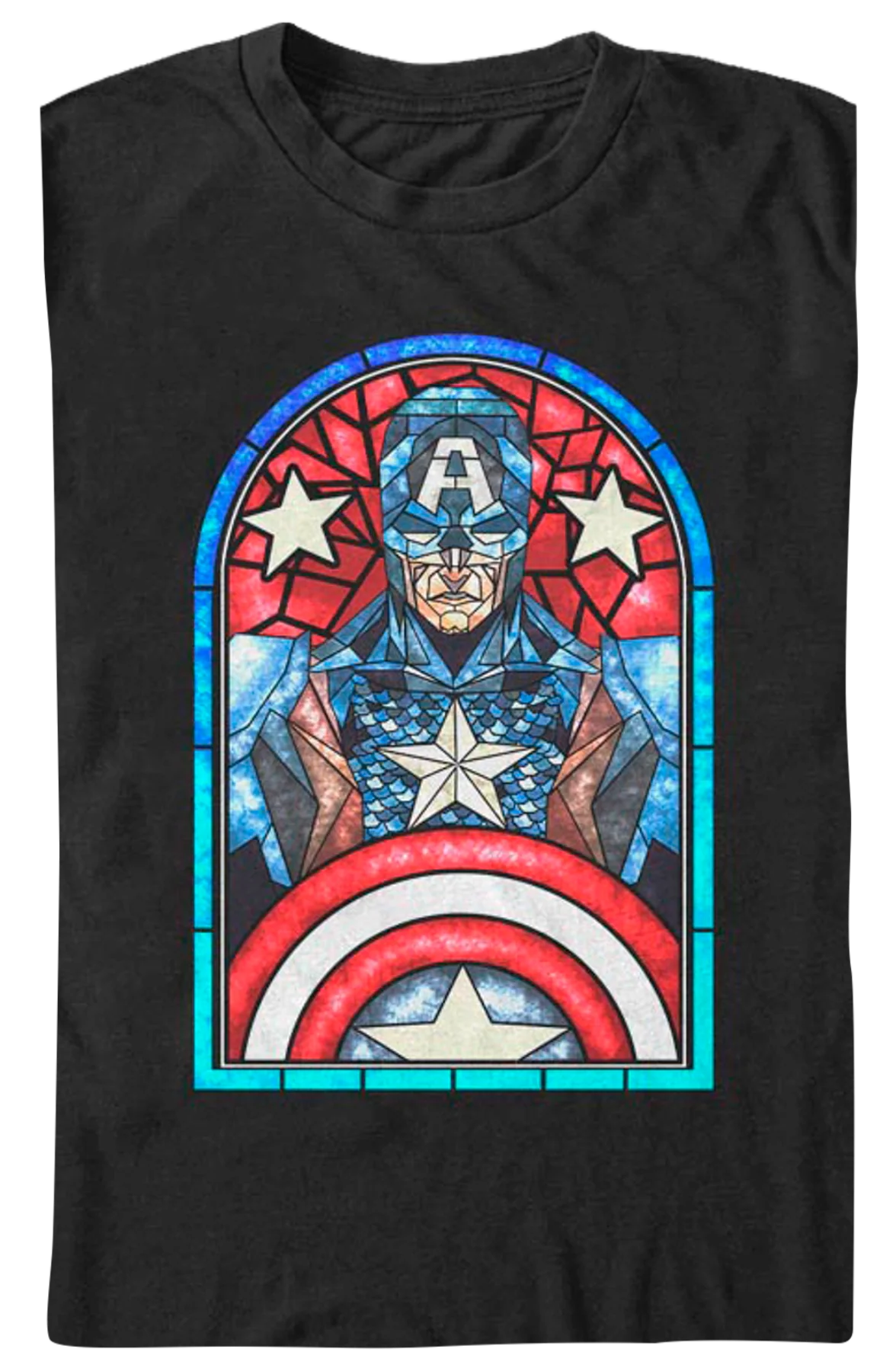 Stained Glass Captain America T-Shirt - Image 2