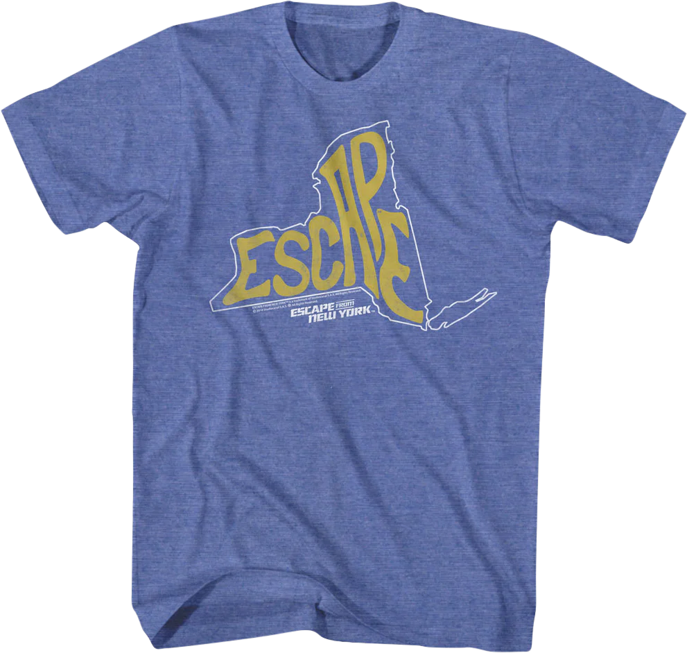 State Shape Escape From New York T-Shirt