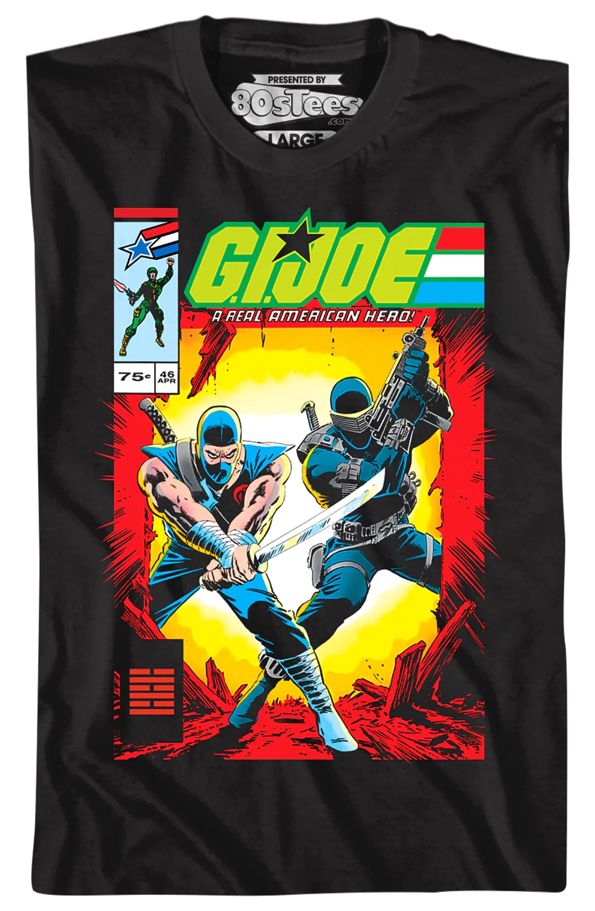 Storm Shadow And Snake Eyes Comic Book Cover GI Joe T-Shirt - Image 2