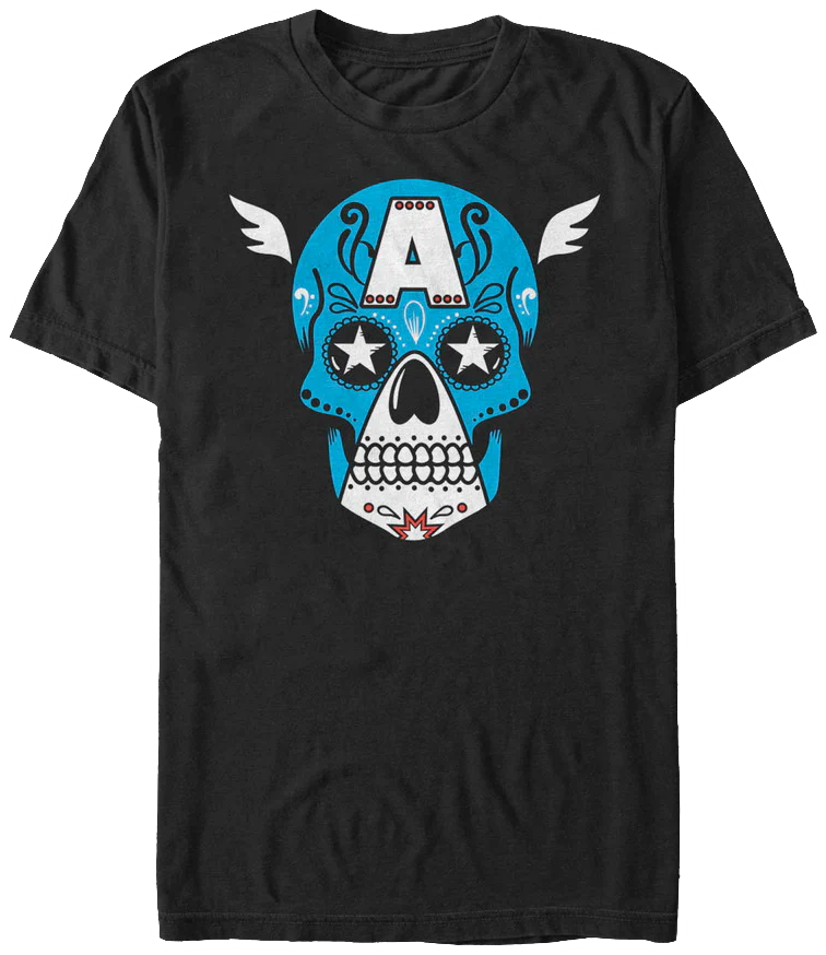 Sugar Skull Captain America T-Shirt