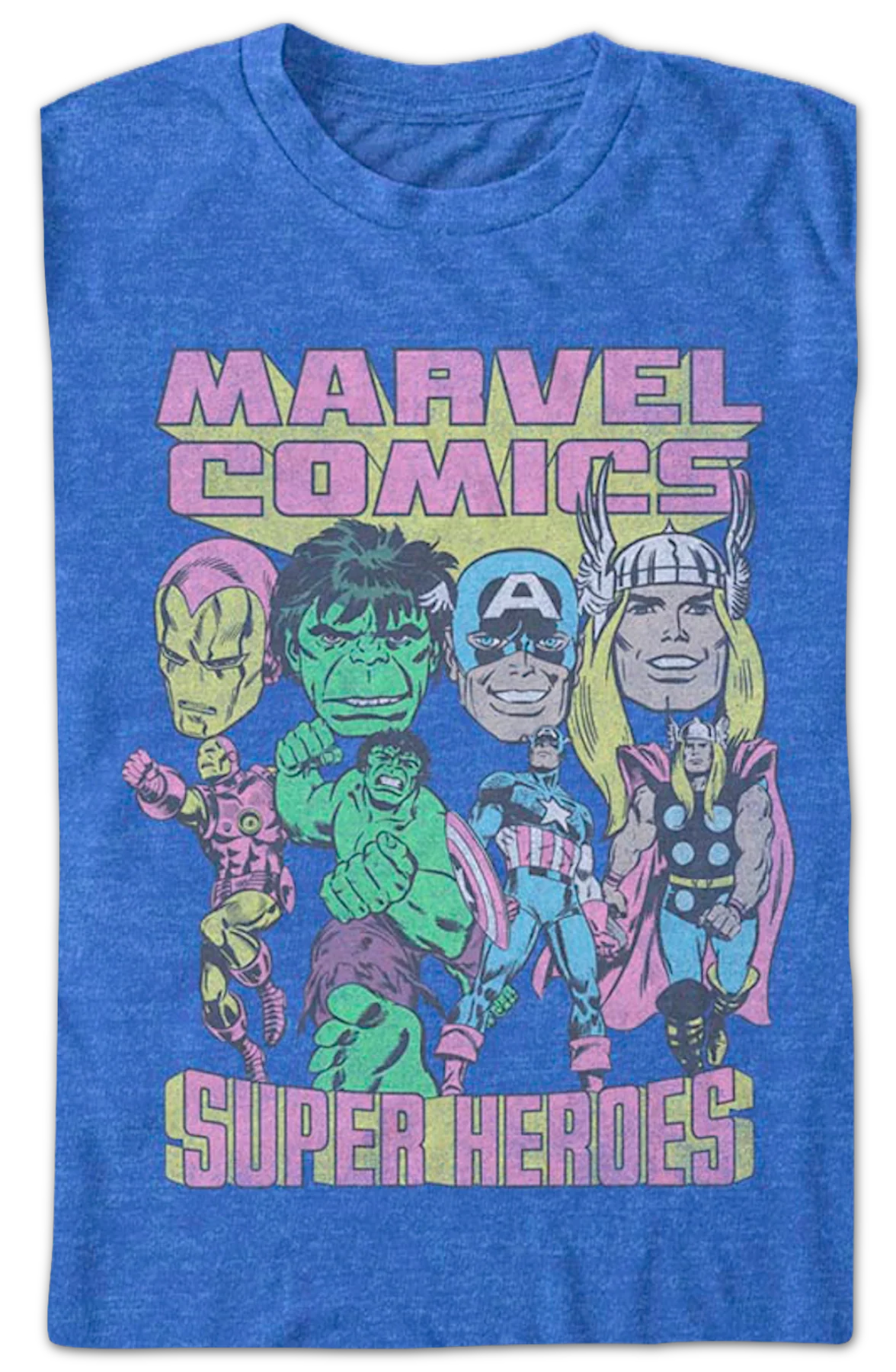 Super Hero Heads Marvel Comics T-Shirt - Image 2