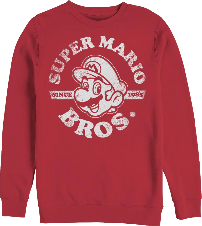 Super Mario Bros. Distressed Since 1985 Nintendo Sweatshirt