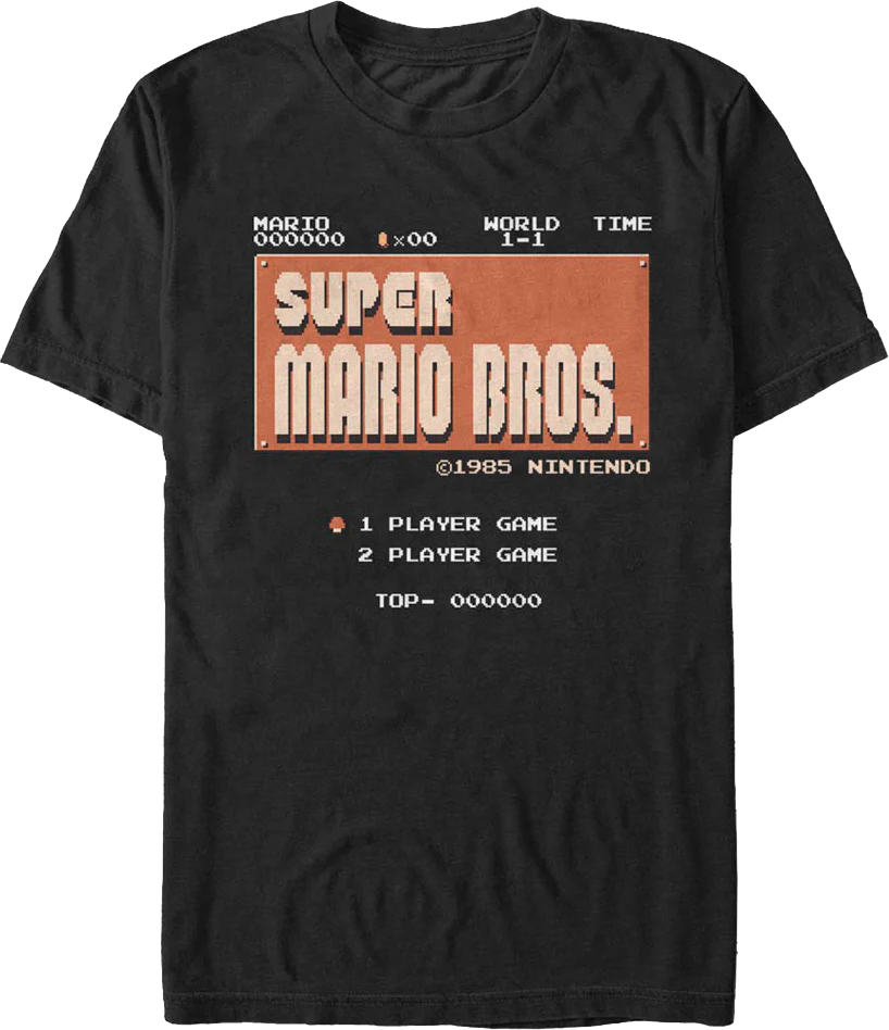 Super Mario Bros. Start Screen Nintendo T-Shirt