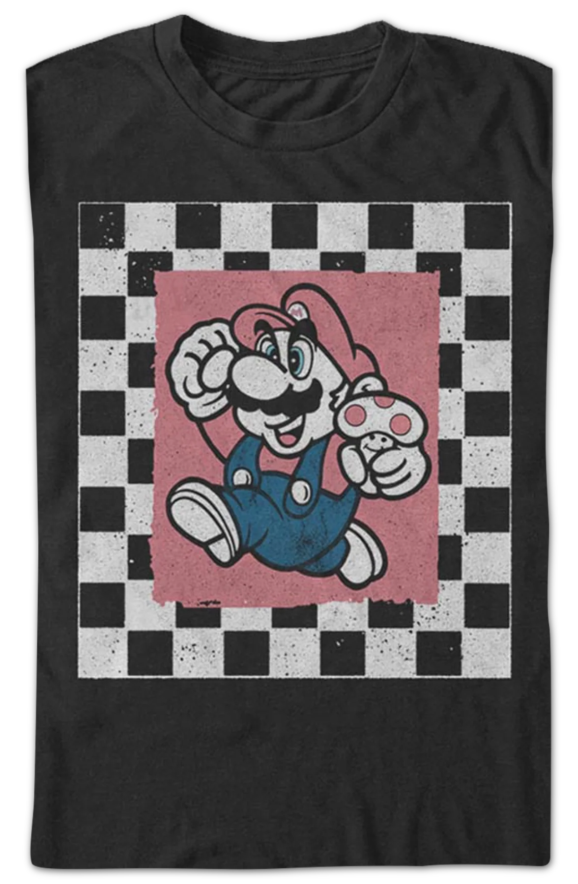 Super Mario Checkerboard Jump Nintendo T-Shirt - Image 2
