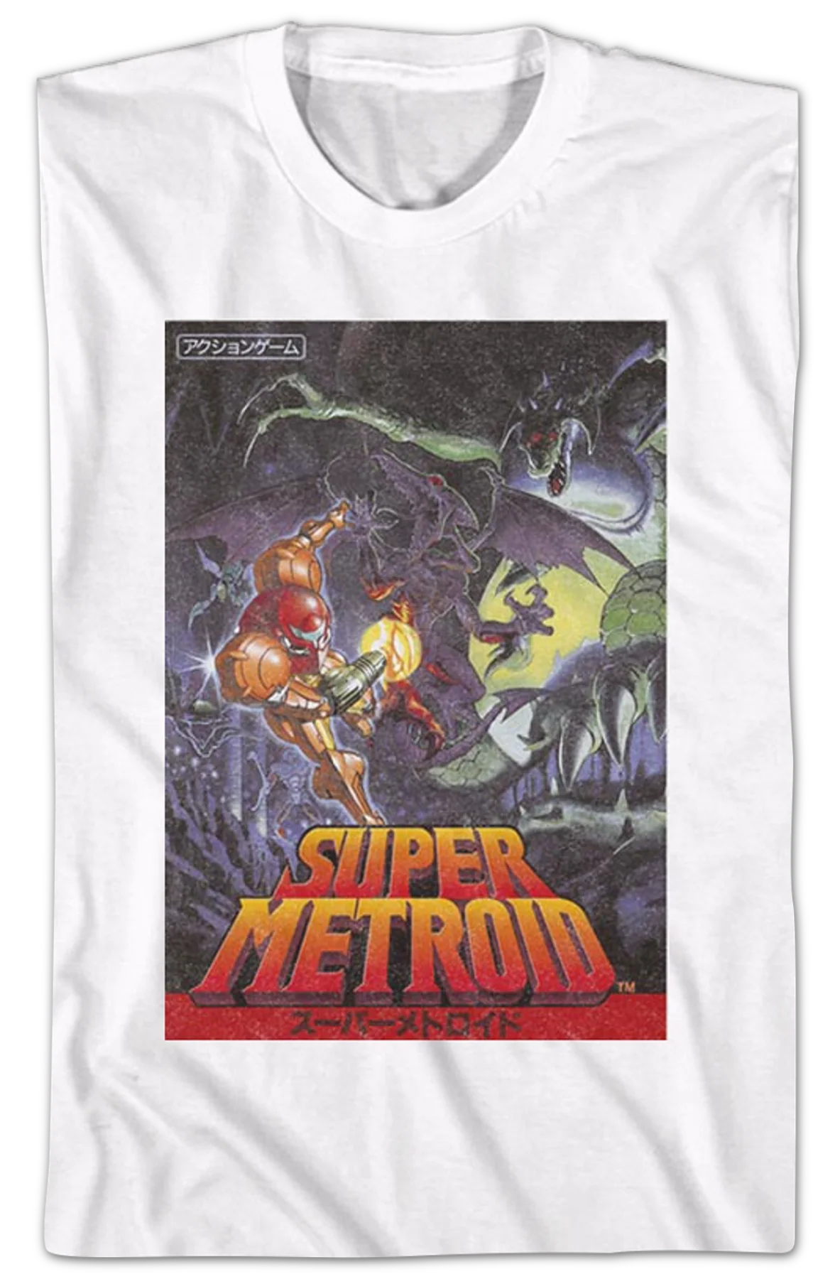Super Metroid Japanese Poster Nintendo T-Shirt - Image 2