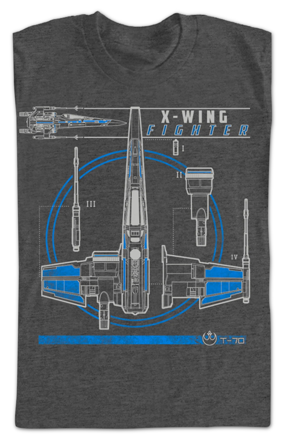 T-70 X-Wing Fighter Star Wars T-Shirt - Image 2