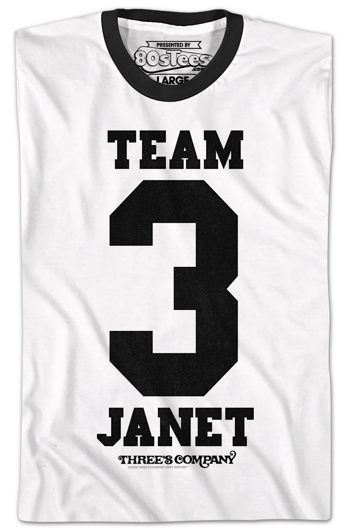 Team Janet Three's Company Ringer Shirt - Image 2