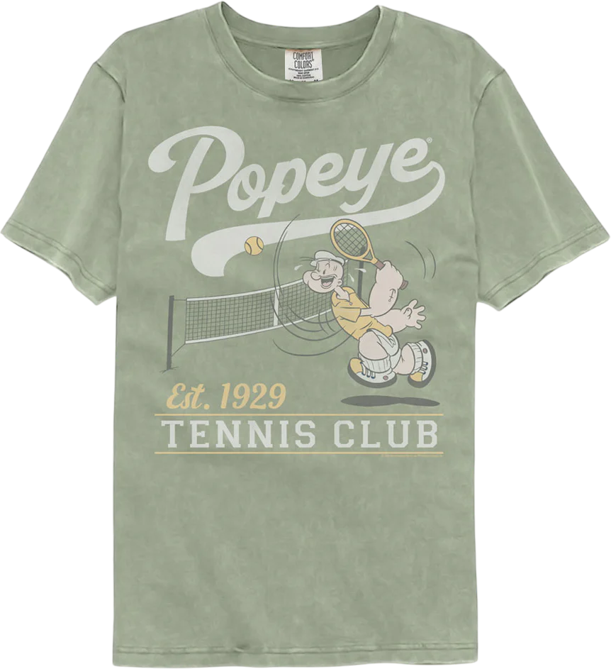 Tennis Club Popeye Comfort Colors Brand T-Shirt