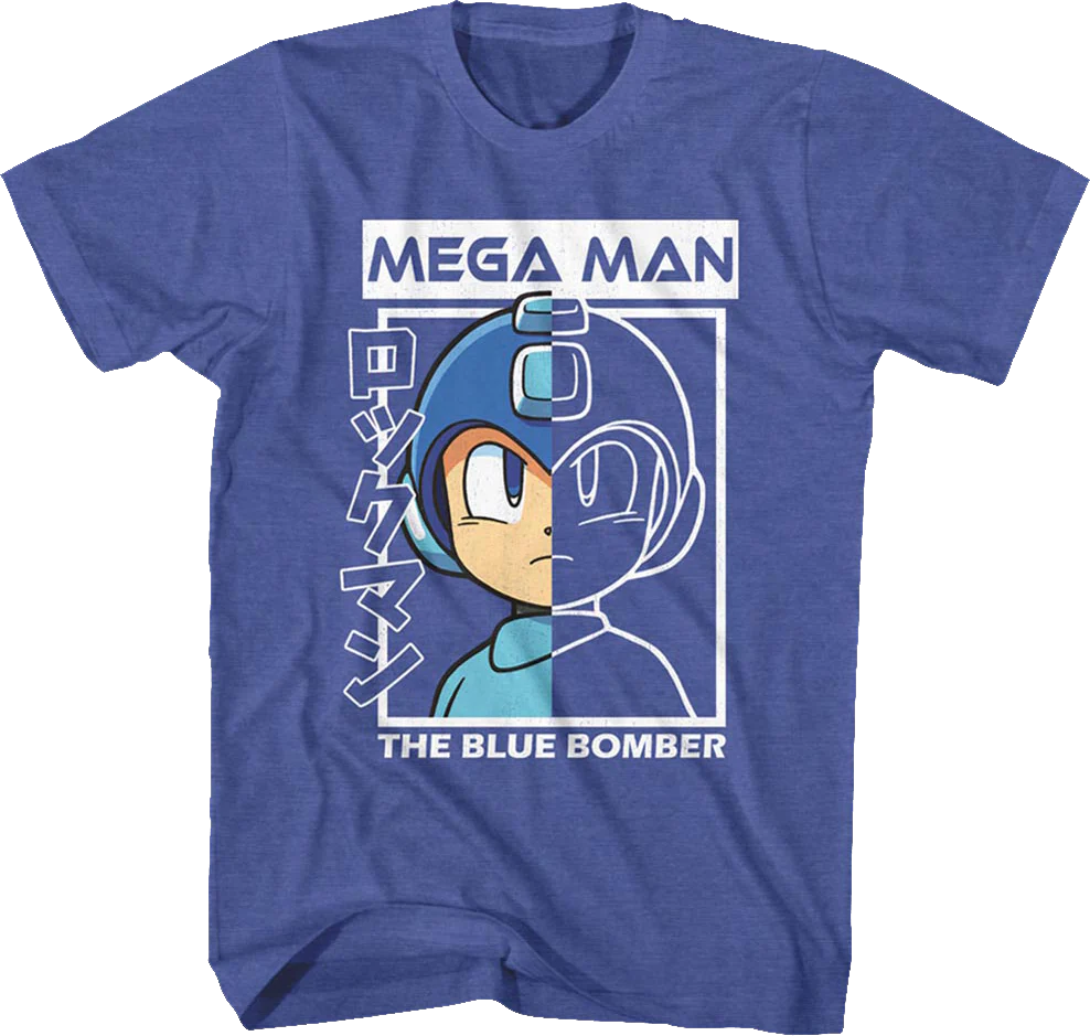 The Blue Bomber Outline Mega Man T-Shirt