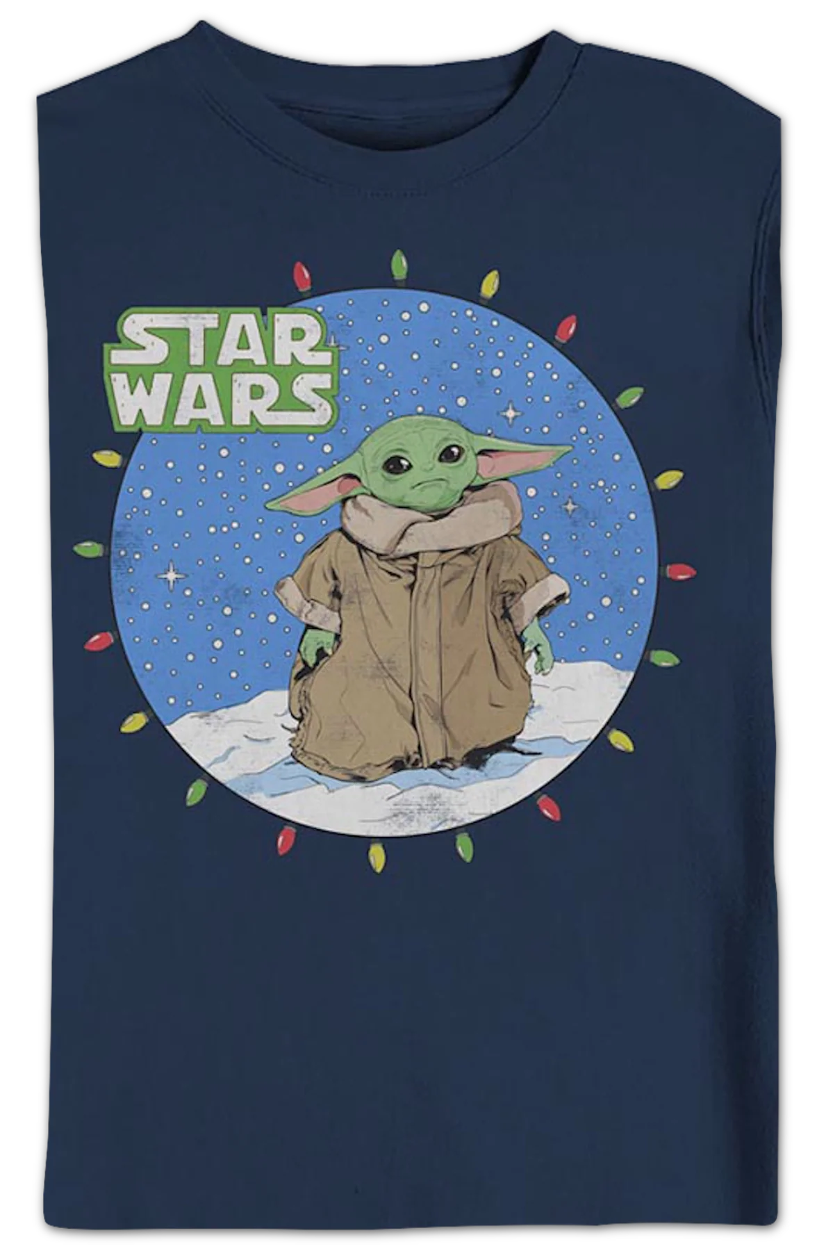The Child Christmas Lights Circle The Mandalorian Star Wars Sweatshirt - Image 2
