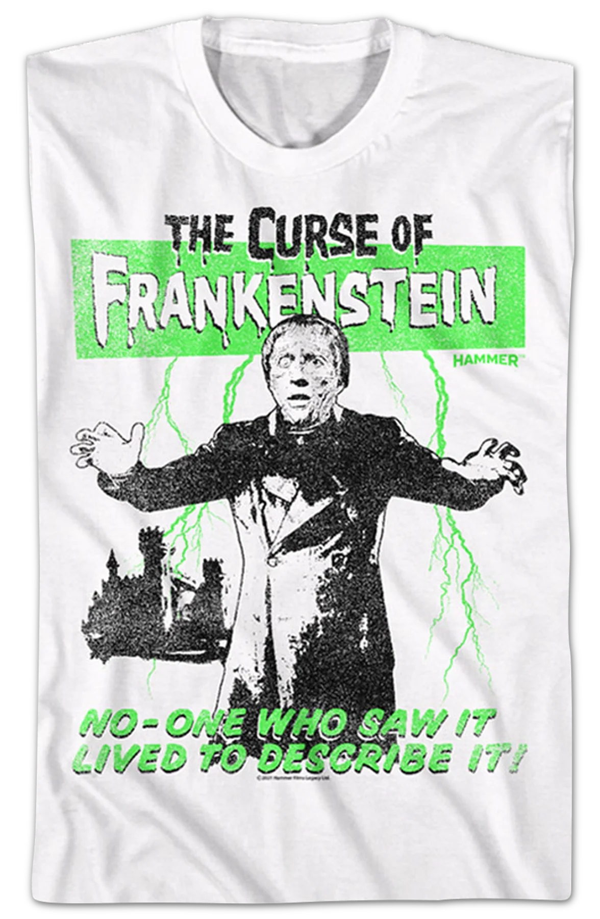 The Curse Of Frankenstein Hammer Films T-Shirt - Image 2