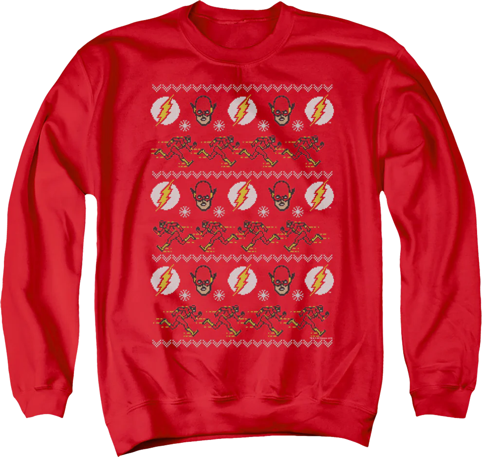 The Flash Ugly Faux Knit DC Comics Sweatshirt