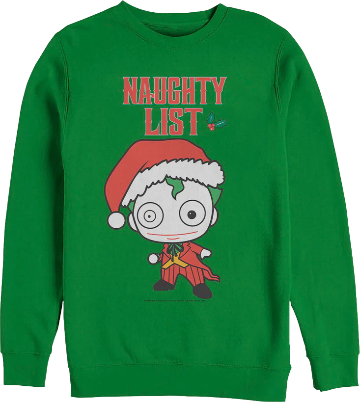 The Joker Naughty List DC Comics Christmas Sweatshirt