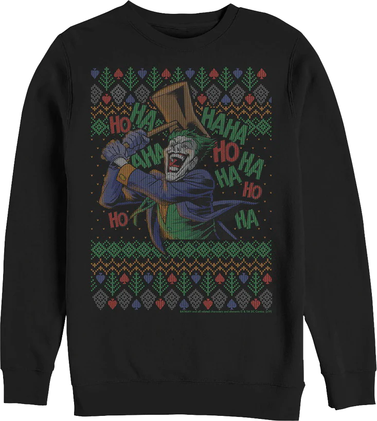 The Joker Ugly Faux Knit DC Comics Sweatshirt